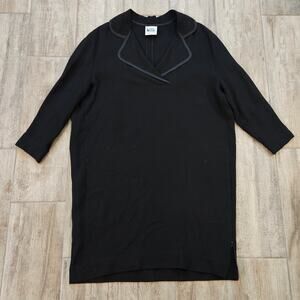 Angelo Tarlazzi Paris‎ Dress Size 10 Collared 3/4 Pleated Sleeves Pockets Shift